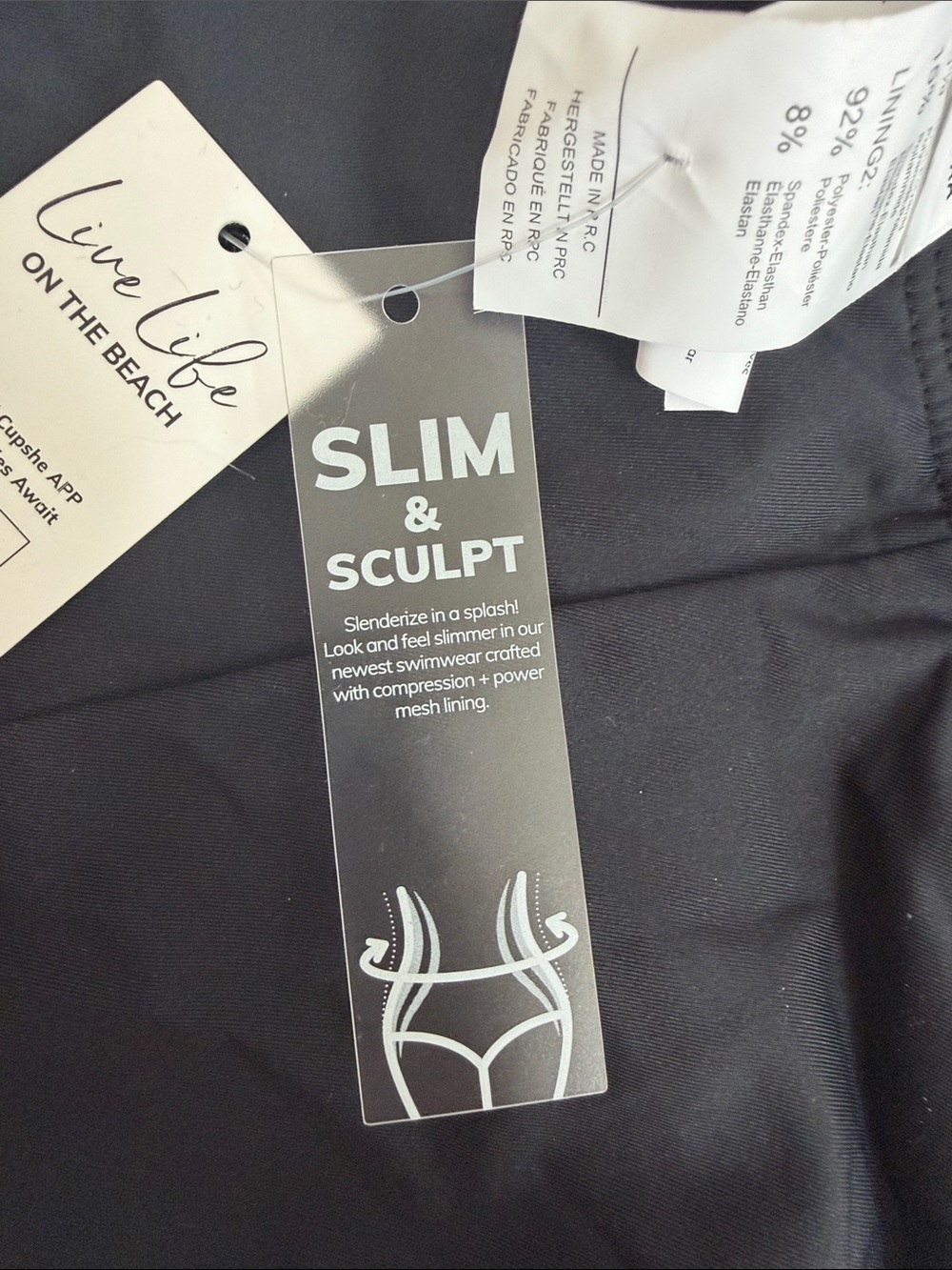 (336)Cupshe Black One-Piece Swimsuit with Underwire Cups - Picture 4 of 4